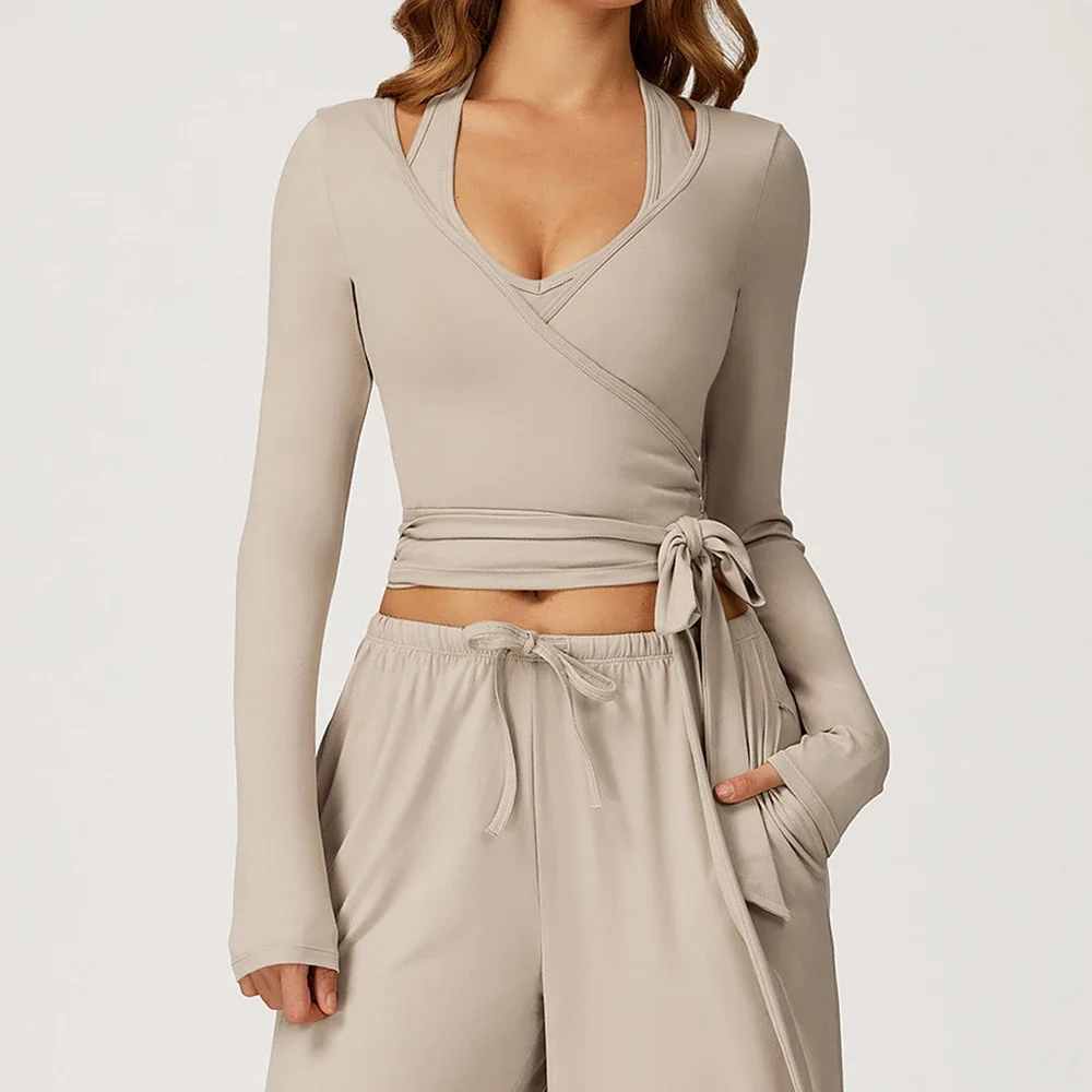 Frauen Yoga T-shirts Solide Sport Top Langarm Yoga Jacke frauen Trainingsanzüge Workout Lauf Shirts Quick Dry Fitness Gym mantel Image