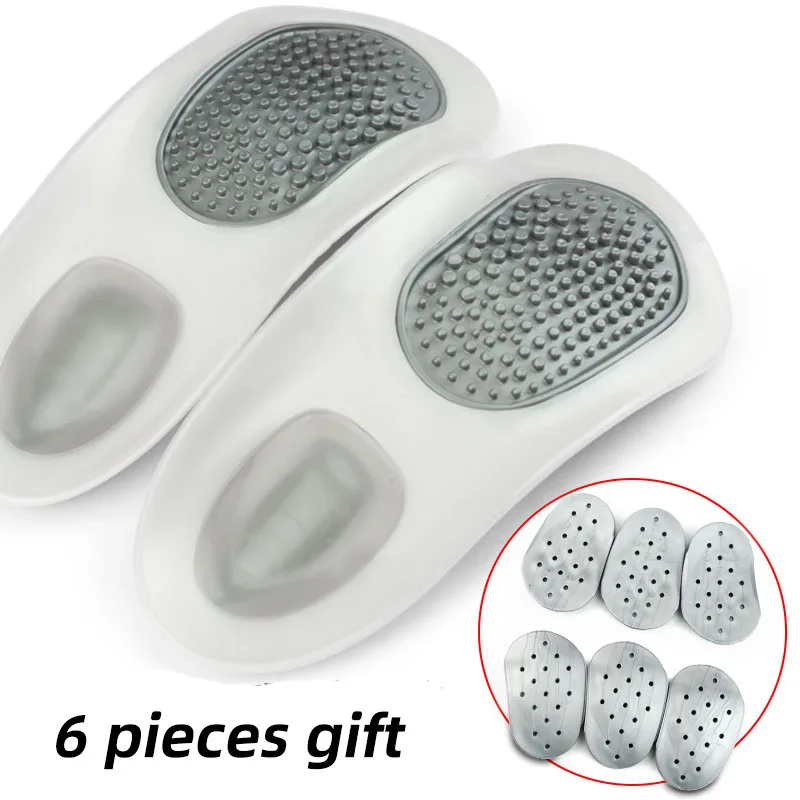 Orthesen Arch Support Massage Einlegesohlen Für Plattfüße Orthopädische Halbe Schuhe Sohlen Einlegesohlen Für Männer Frauen Schuh Pads Fuß Pflege Image