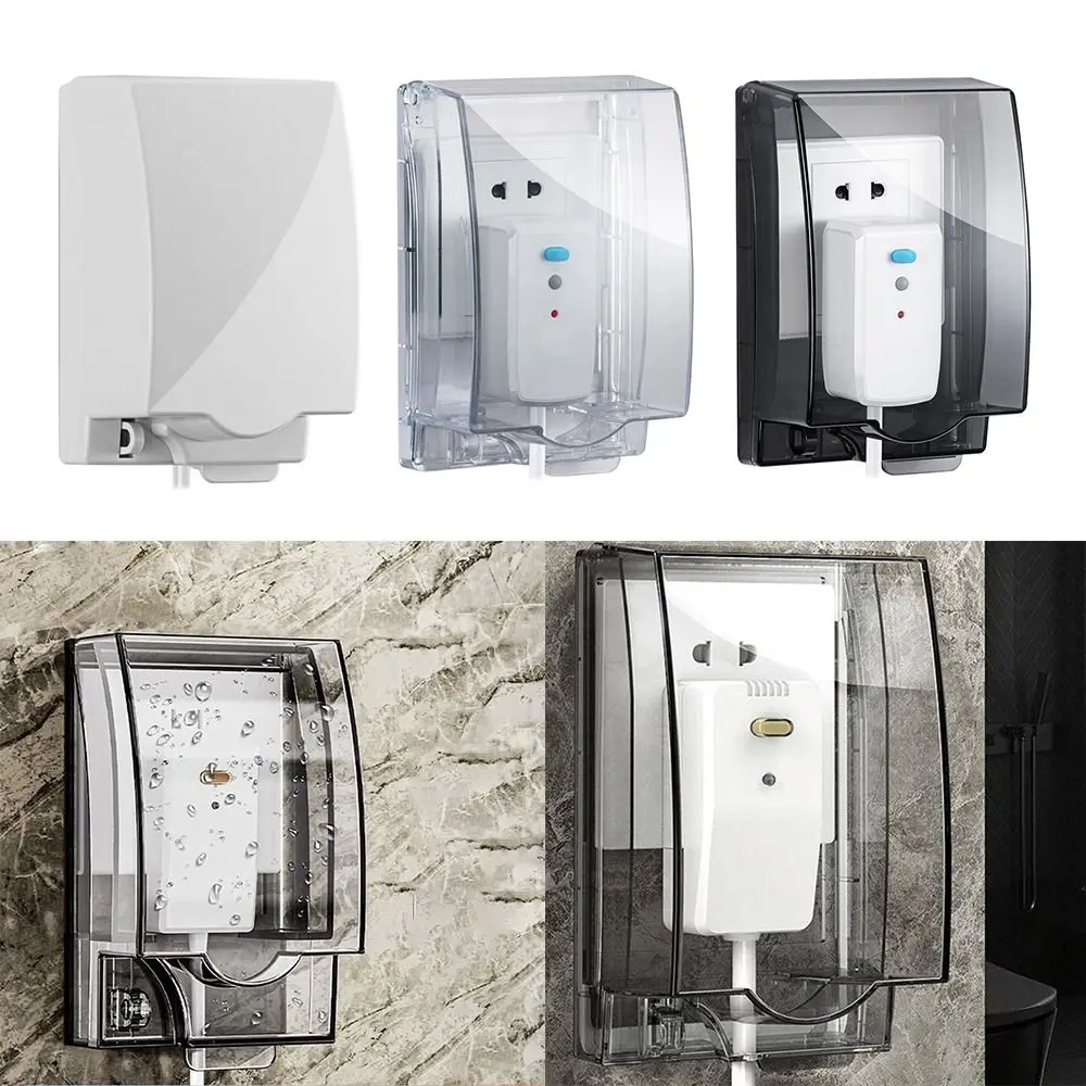 86-Typ selbstklebende Steckdose, wasserdichte Box, elektrische Steckerabdeckung, Badezimmer-Wandschalter, Schutzsteckdose, spritzwassergeschützte Box Image