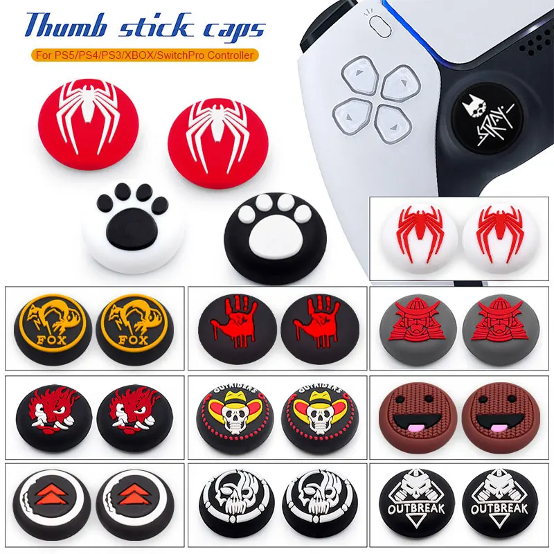 2pc Weiche Silikon Thumb-Stick Grip Cap Für Sony Playstation 5 4 PS5 PS4 XBOX Schalter Pro Controller Joystick abdeckung Schutz Fall Image
