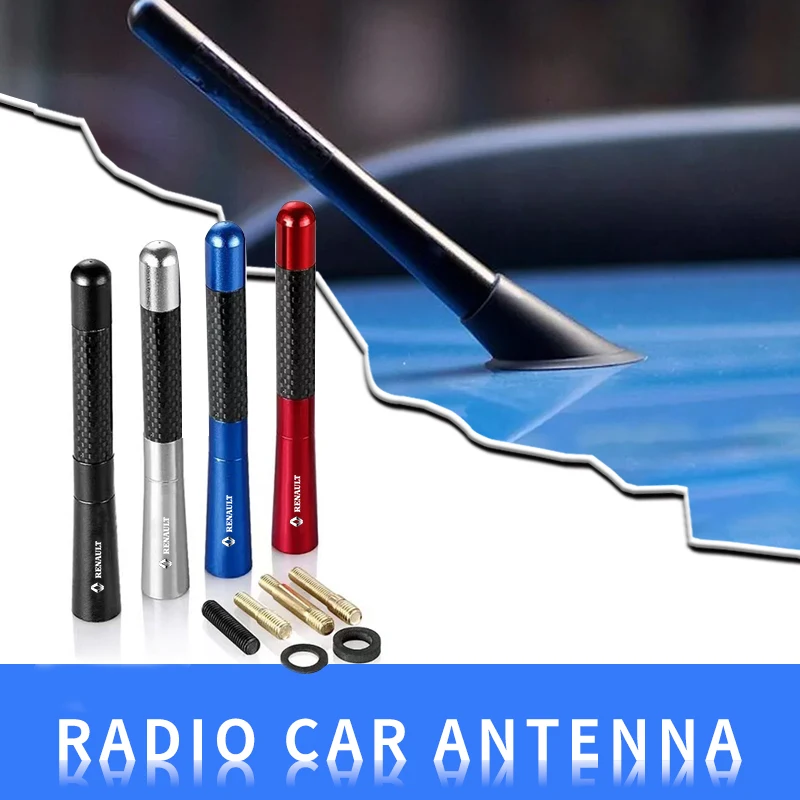 12 cm Auto-Antenne aus Kohlefaser, kurze Radioantenne, Autozubehör für Renault Clio Laguna 2 Megane 2 3 Duster Logan Captur Image