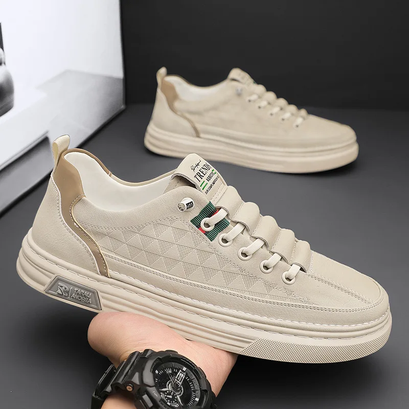 Herrenschuhe 2025, neue Sommer-atmungsaktive Sport-Whiteboard-Schuhe, weiße Herrenschuhe, lässige, vielseitige, trendige Schuhe