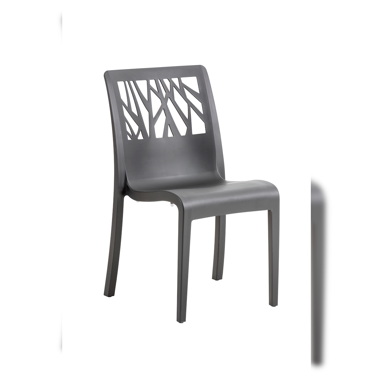 Grosfillex 4er-Set Stapelstuhl VEGETAL ANTHRACITE RECYCLÉ Image