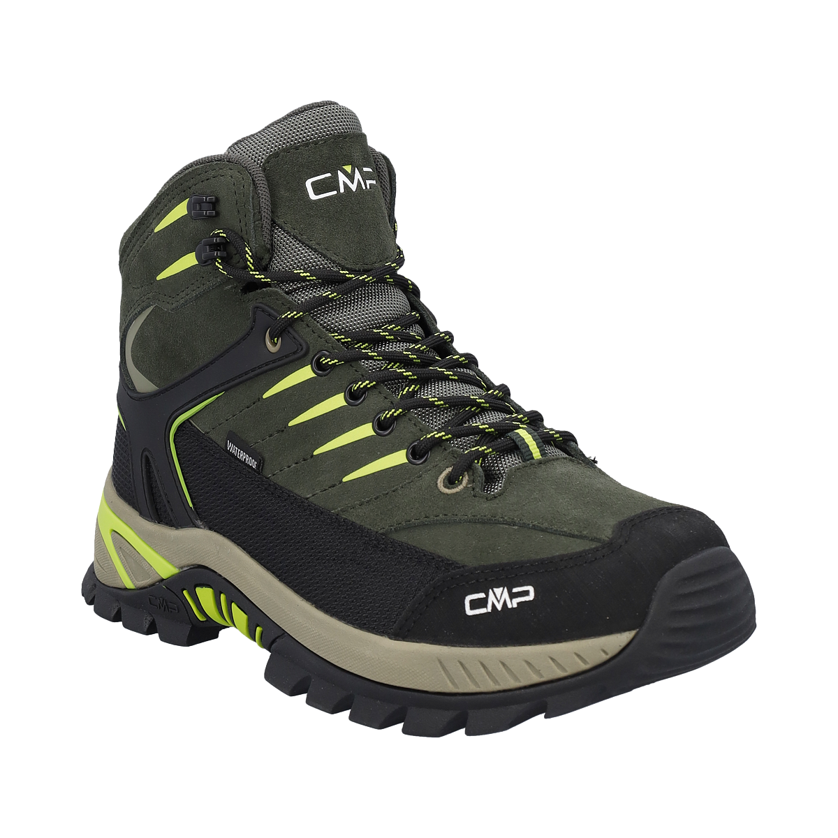 Wanderschuh CMP "RIGEL 2.0 MID WP TREKKING SHOES", Herren, Gr. 40, pine, mela, Leder, Schuhe Wanderschuh, wasserdicht