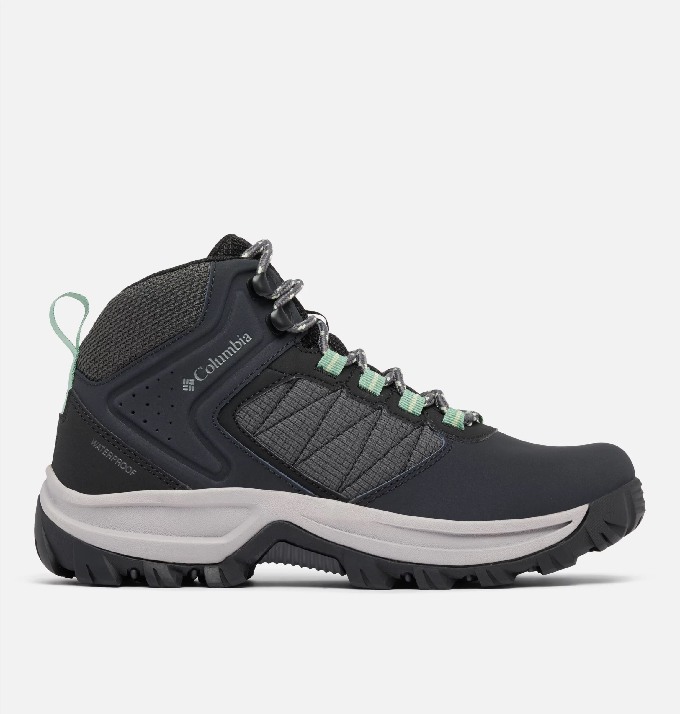 Wanderschuh COLUMBIA "TRANSVERSE™ HIKE WATERPROOF", Damen, Gr. 39, schwarz, sage leaf, Leder, Schuhe Wanderschuh, wasserdicht