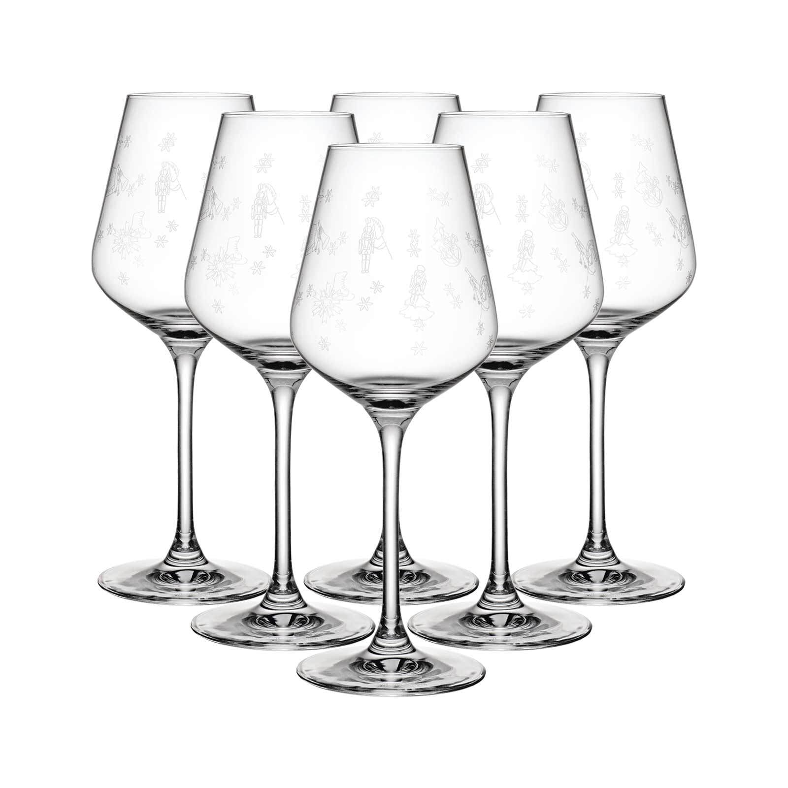 Weißweinglas VILLEROY & BOCH "Weißweingläser Toy's Delight 380 ml 6er Set transparent", bunt (transparent), B:9cm H:22,6cm Ø:9cm, Kristallglas, Trinkgefäße, Weißweinglas, Spülmaschinenfest Image