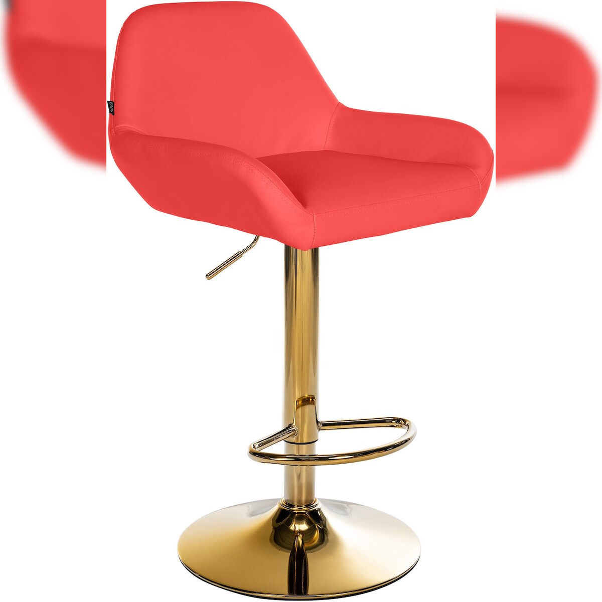 Proregal CHEFGASTRO Barhocker CARTAGENA Gold Kunstleder HxBxT 89x51x52cm Kunstleder Rot Barstuhl Image
