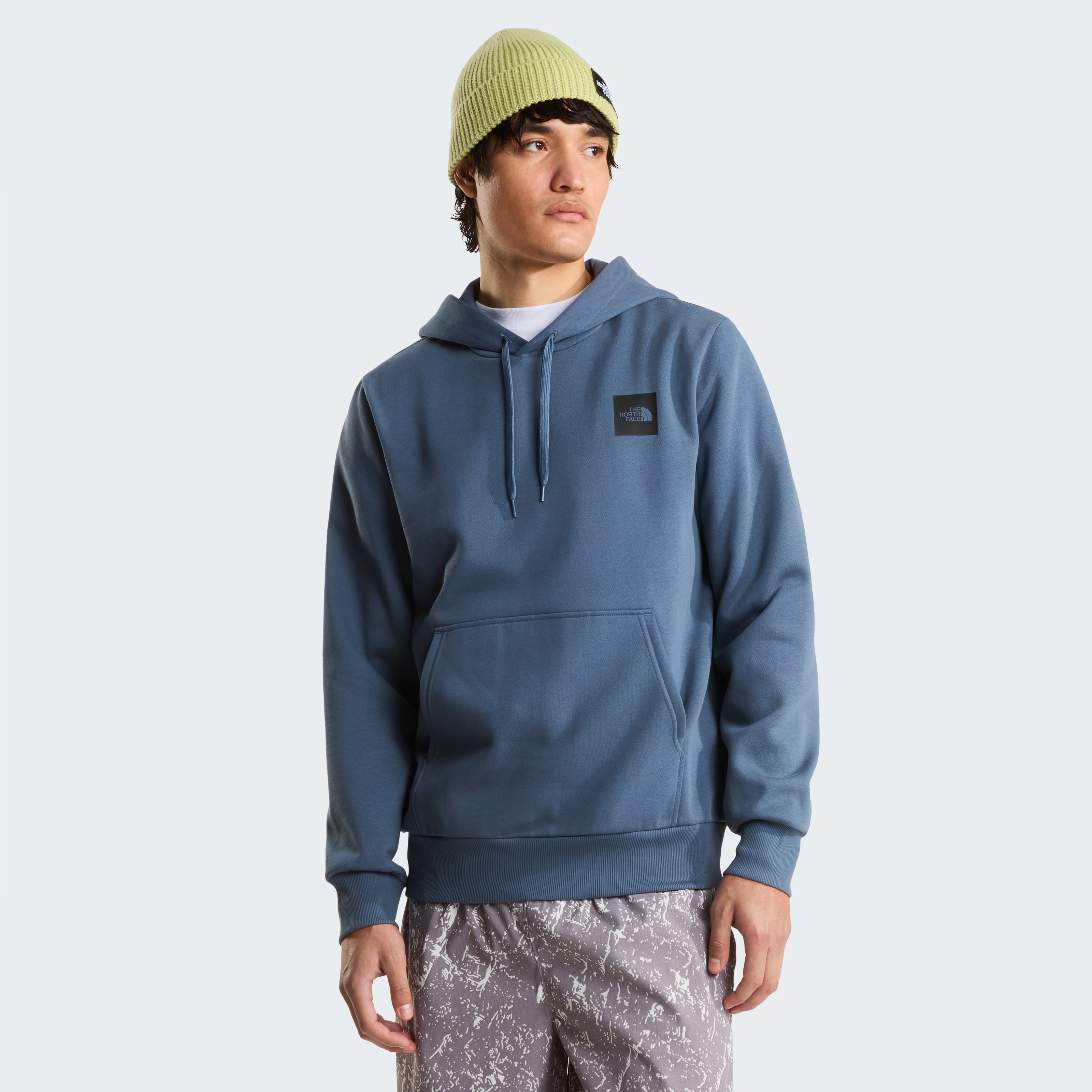 Kapuzensweatshirt THE NORTH FACE "M EVOLUTION BOX HALF DOME REGULAR HOODIE", Herren, Gr. L, granite grau, Obermaterial: 68% Baumwolle, 32% Polyester, normal, Rundhals, Sweatshirts, sportlicher Schnitt, für Sportmode und Outdoormode, aus Polycotton