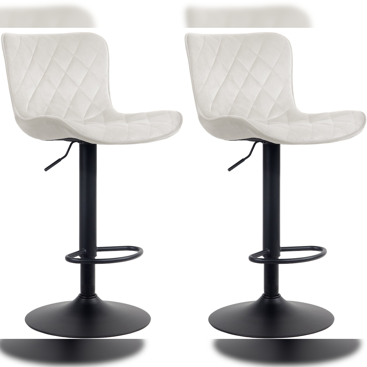 Proregal CHEFGASTRO 2er Set Barhocker TIJUANA Samt HxBxT 83x48x54cm Creme Barstuhl Image