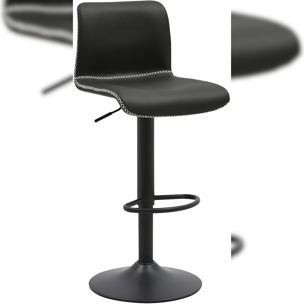 Proregal CHEFGASTRO Barhocker SEYCHELLES Kunstleder HxBxT 85x41x47cm Kunstleder Schwarz Barstuhl Image