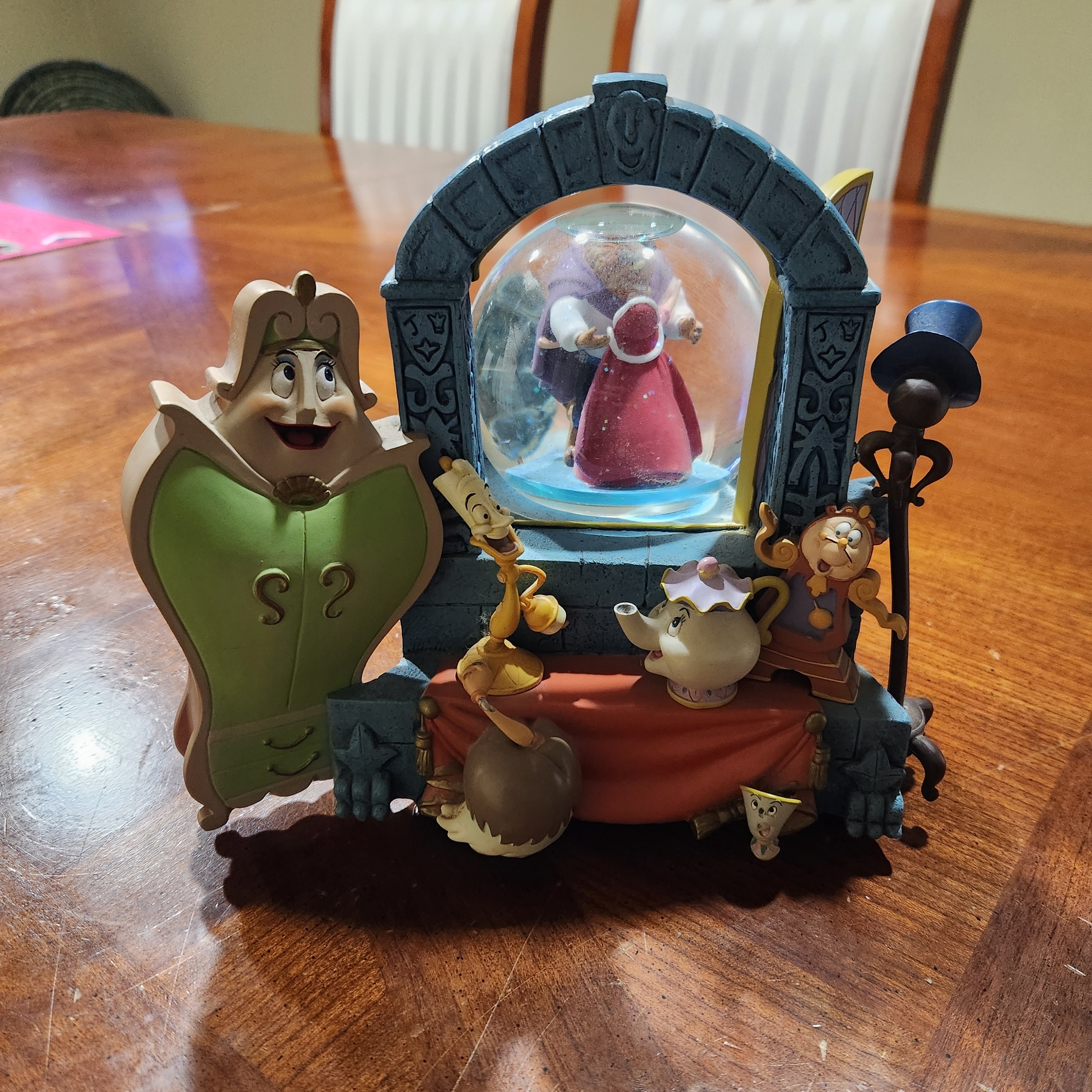 Disney Accessories | 1991 Disney Beauty & The Beast Musical Globe | Color: Blue/Red | Size: Os