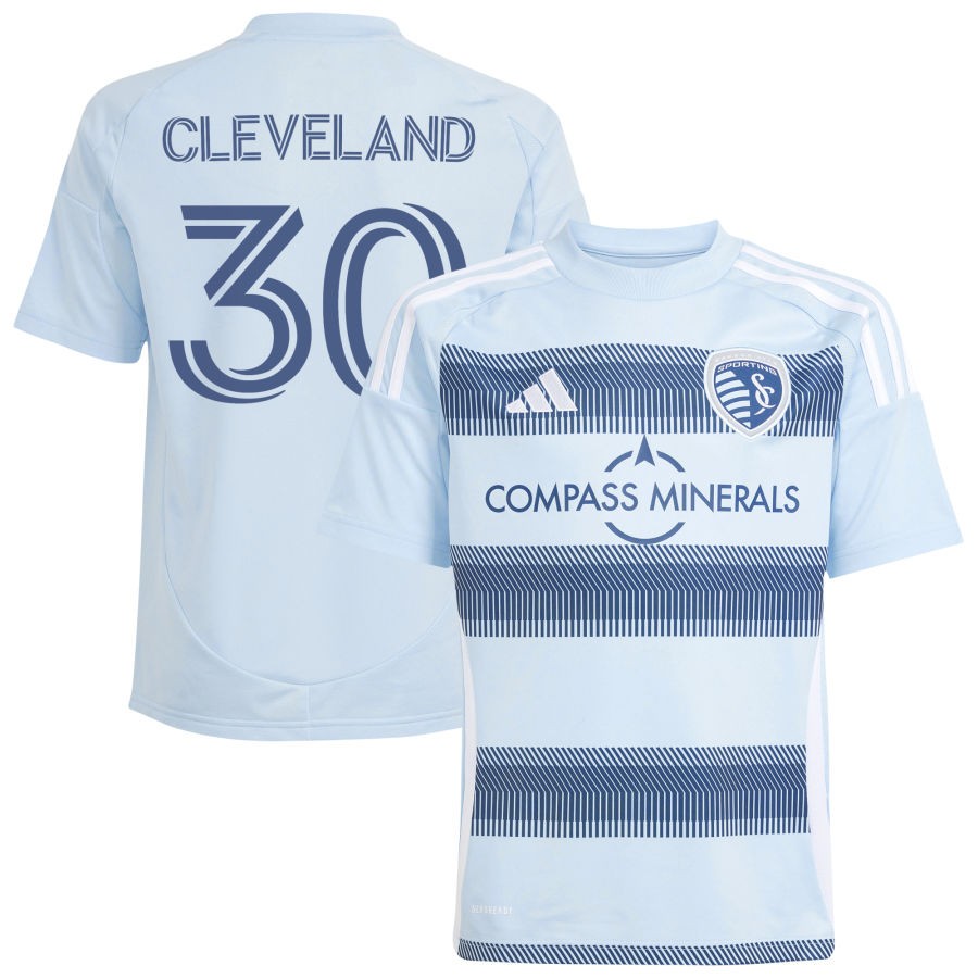 Stefan Cleveland Youth adidas Light Blue Sporting Kansas City 2025 One KC Replica Custom Jersey