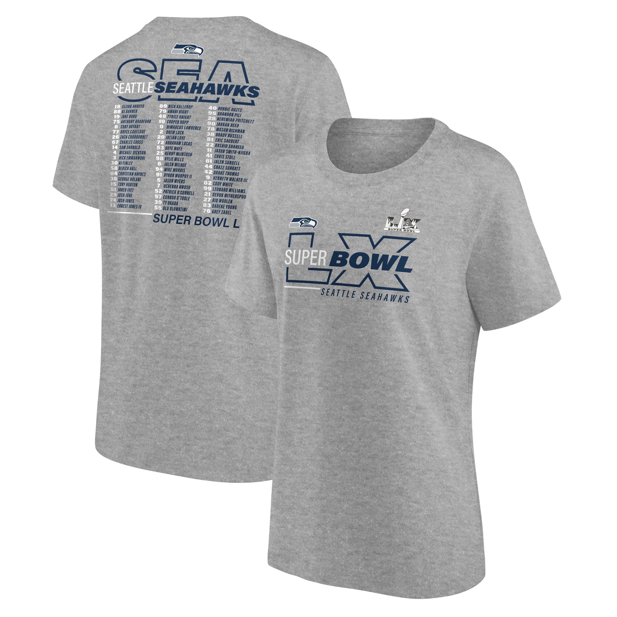 Seattle Seahawks LX Team Members Super Bowl Champions T-Shirt - Grau - Damen