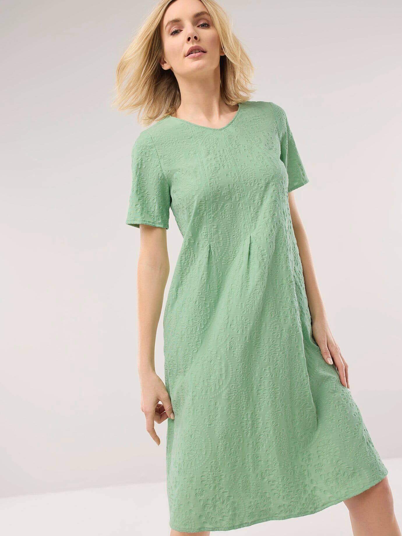 Walbusch Damen Jacquard-Kleid Grün