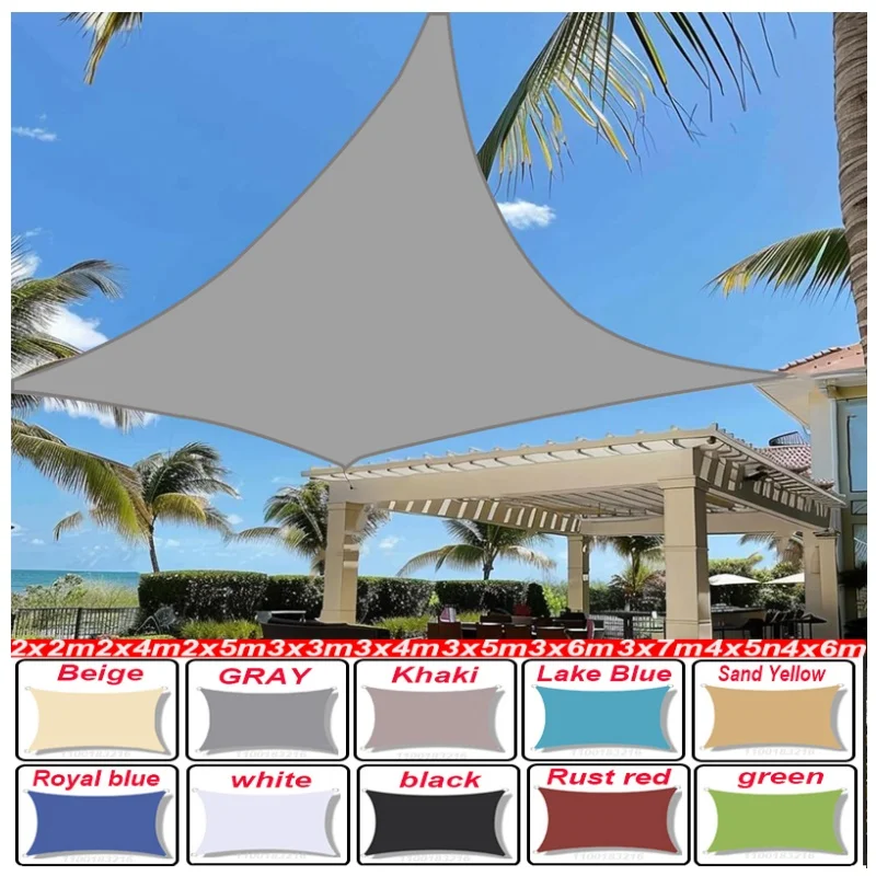 Wasserdichter großer Sonnenschutz, Sonnenschutz, Außenüberdachung, Garten, Terrasse, Pool, Sonnensegel, Markise, Camping-Schatten ﻿ Image