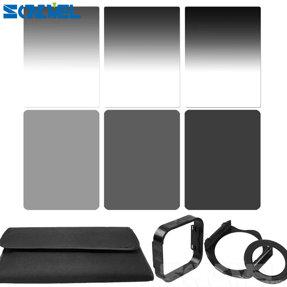 Filterset ND2 ND4 ND8 G.ND2 4 8 Kit mit Filterbeutel + Adapterring 67 mm + Filterhalter + quadratische Gegenlichtblende für Cokin P-Serie Image