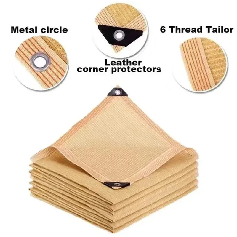 Outdoor Garten Sonnenschutz netz, Terrasse Sonnenschutz netz, UV-Schutz, HDPE Sonnenschutz Stoff Sonnenschutz, Auto Schwimmbad, beige Image