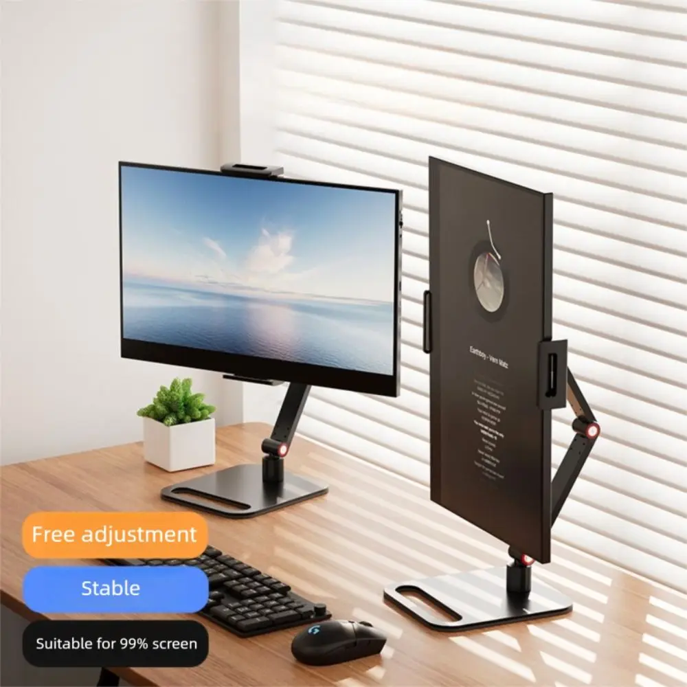 Universeller erweiterbarer Monitor-Schreibtischhalter 360° ° Drehbarer, verstellbarer Tablet-Ständer, faltbare Tablet-Halterung für 12–17 Zoll Image
