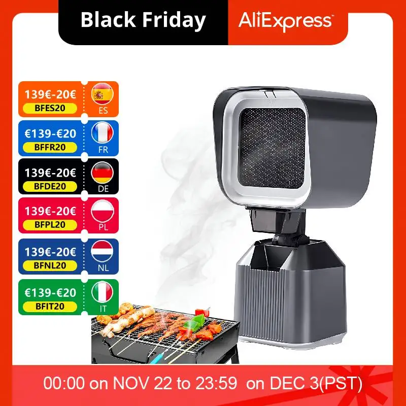 Tragbare Dunstabzugshaube, 2 Windgeschwindigkeiten, 3600 U/min, Saugkraft, Winkel und höhenverstellbar, abnehmbarer Desktop-Ablufthaubenventilator für die Küche Image