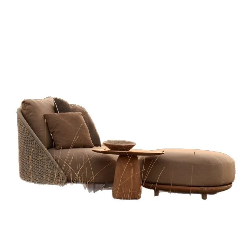 Nordic Outdoor Teak Sofa Outdoor Open-Air Balkon Garten Freizeit Rattan Stuhl