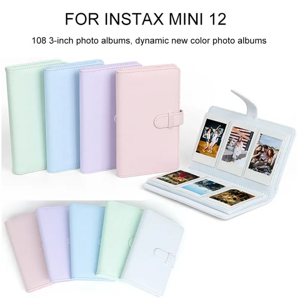 PU-Leder-Fotopapieraufbewahrung, 7,6 cm, 108 Taschen, Filmkamera, Fotoalbum für Fujifilm Instax mini 12 Image