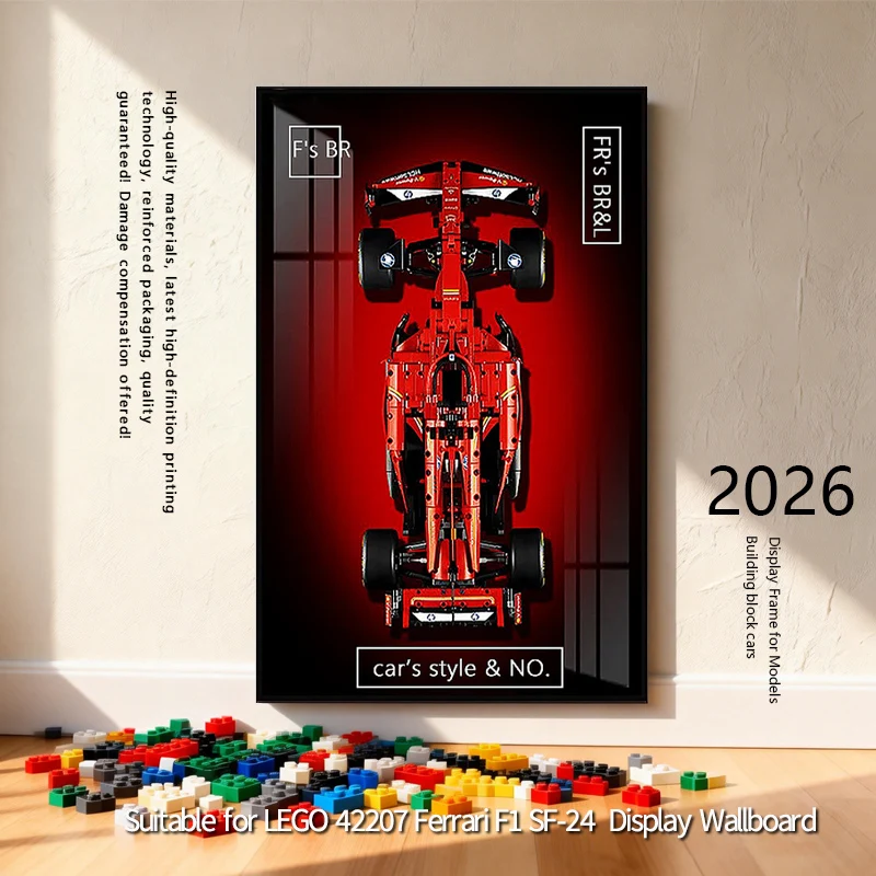 2026 NEUE Display-Wandhalterung Geeignet für LEGO 42207 Ferrari F1 SF-24 Baustein-Automodell Wandmontage Vitrine Bilderrahmen