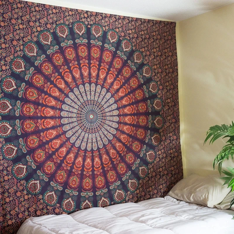 1 Stück Bohemian-Stil Vintage New Indian Mandala Tapisserie Hippie Home Decor Wandbehang Bohemian Beach Indoor