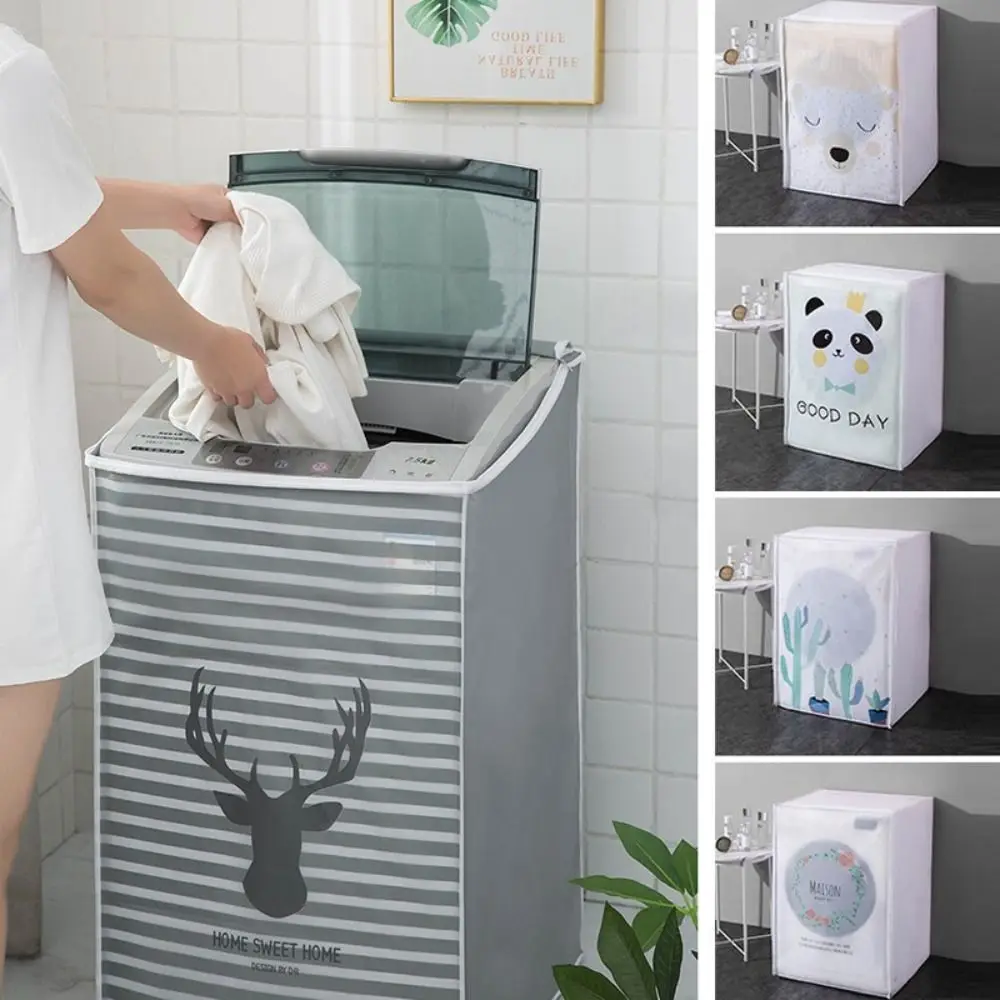 Wasserdichte waschmaschine schutz abdeckung universelle sonnenschutz waschmaschine abdeckung tuch faltbare peva haushalts staub tuch Image