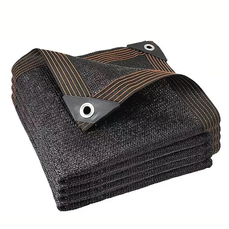 12PIN Schwarz Sonnenschutz Net Schattierung 70 ~ 80% Pflanze Gewächshaus Abdeckung Mesh Zaun Privatsphäre Bildschirm Garten Sonnenschuppen im Freien Anti-UV Image