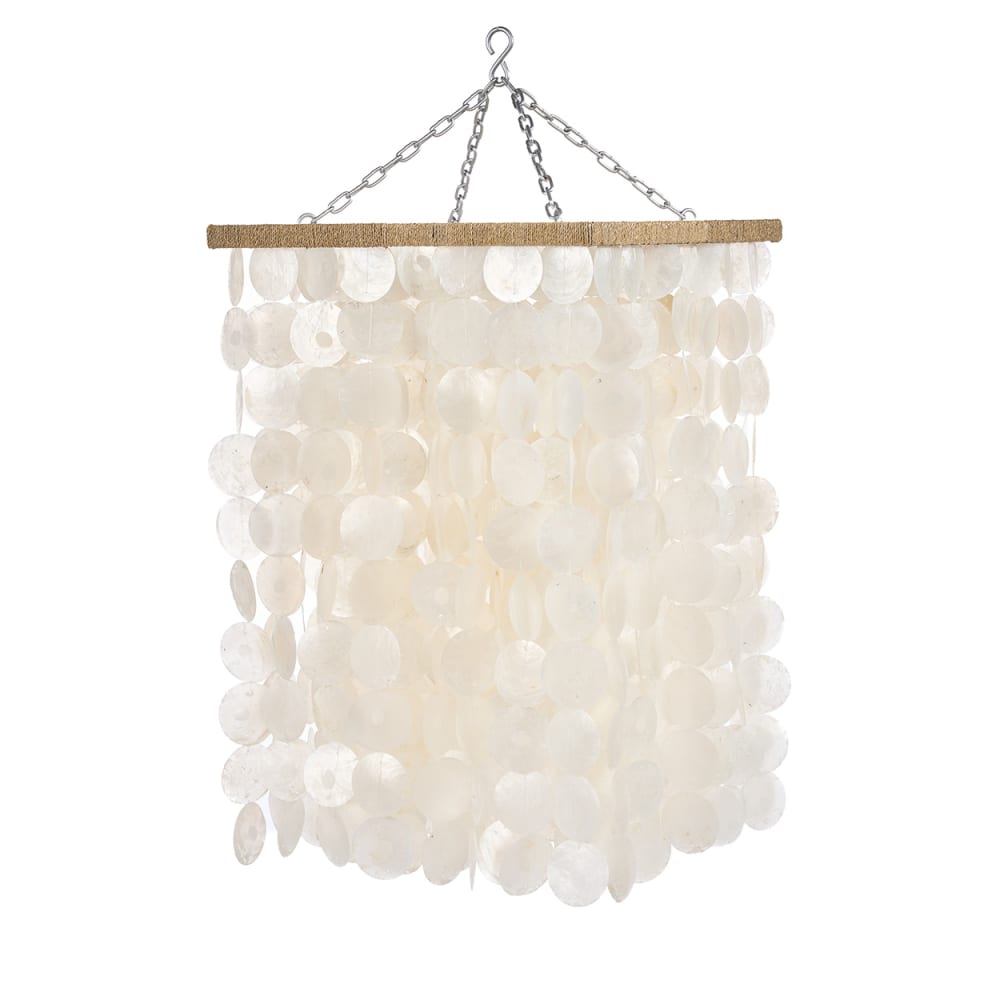 Suspension en coquillages et fer naturel H85 cm