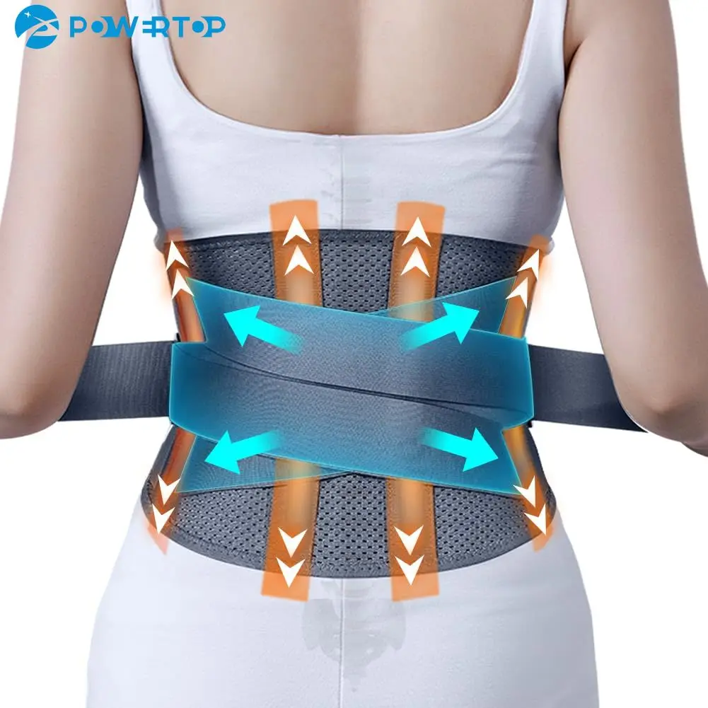 Rückenstütze für Männer, Schmerzen im unteren Rücken, Rückenstützgürtel für Frauen, Arbeit, einfach anzubringen, Metallstreben, Lordosenstütze Image