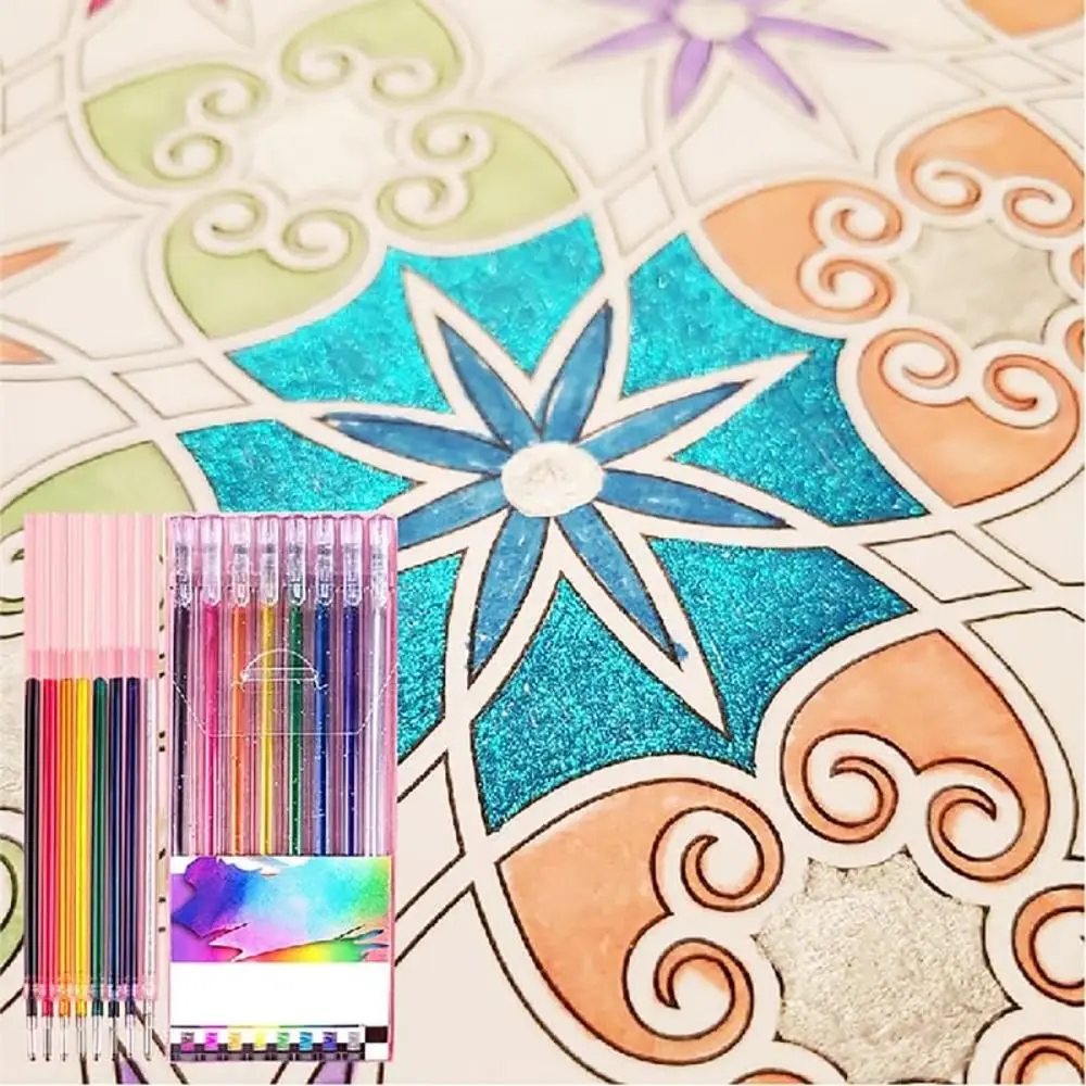 8/12/18pcs farbige Stifte Set Schüler Markierung Text marker Stift Glitzer Gel Stift Schul bedarf Schüler Briefpapier Image