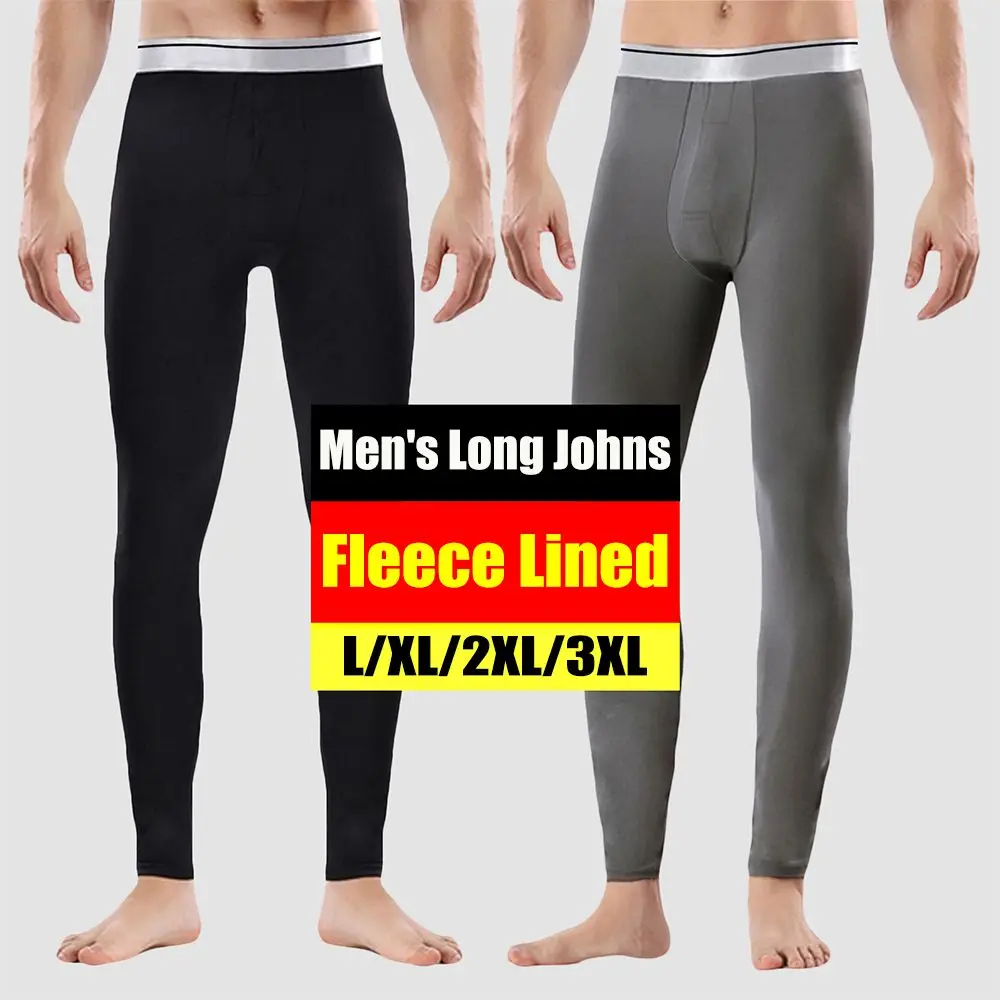 Herren Thermo Unterwäsche Hosen Winter dicke Fleece gefüttert lange Unterhosen warme Leggings Basis schicht Hosen Image