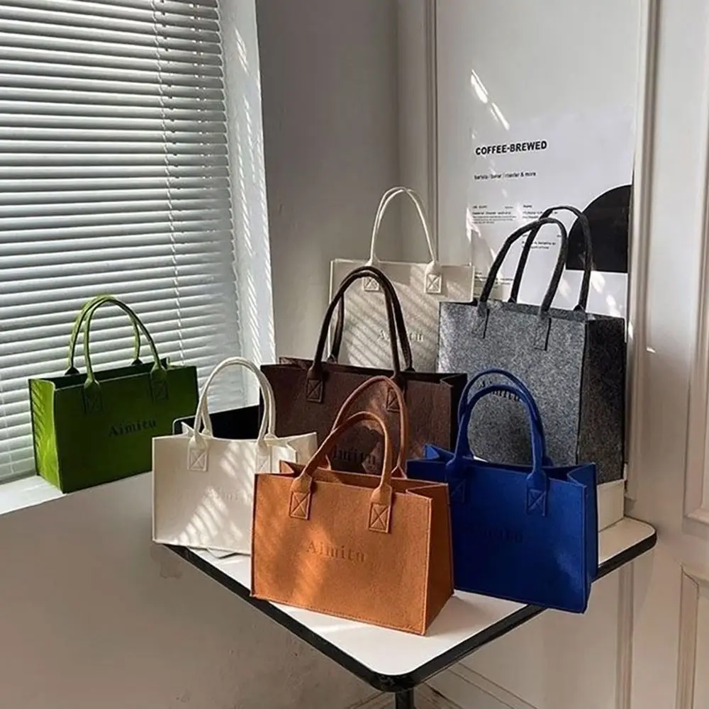 Einfarbige Filz-Umhängetasche, große Kapazität, Umhängetasche, S/M/L, einfache Umhängetasche, Handtasche, Reise-Freizeittasche Image