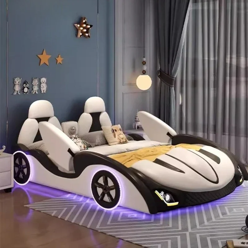 120x200 150x200 180x200 cm Mit Lichtern und Soundsystem Sportwagenbett Bettgestelle und -gestelle Doppelbetten Schlafzimmermöbel Image