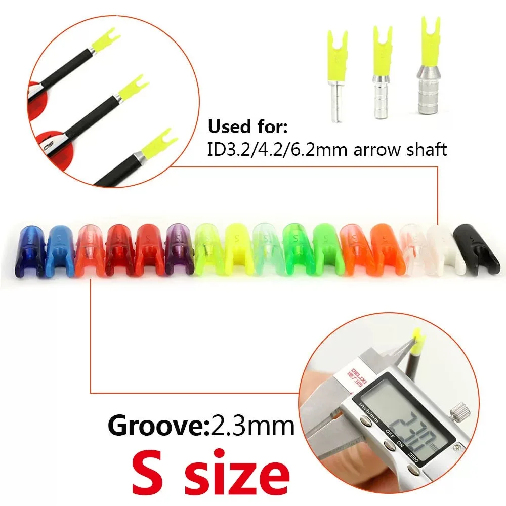 30 stücke ID 4,2mm ID 6,2mm ID 3,2mm Hohe Qualität Kunststoff Pfeil Pin Nocken Größe S/L Für DIY Pfeil bogenschießen Zubehör Image