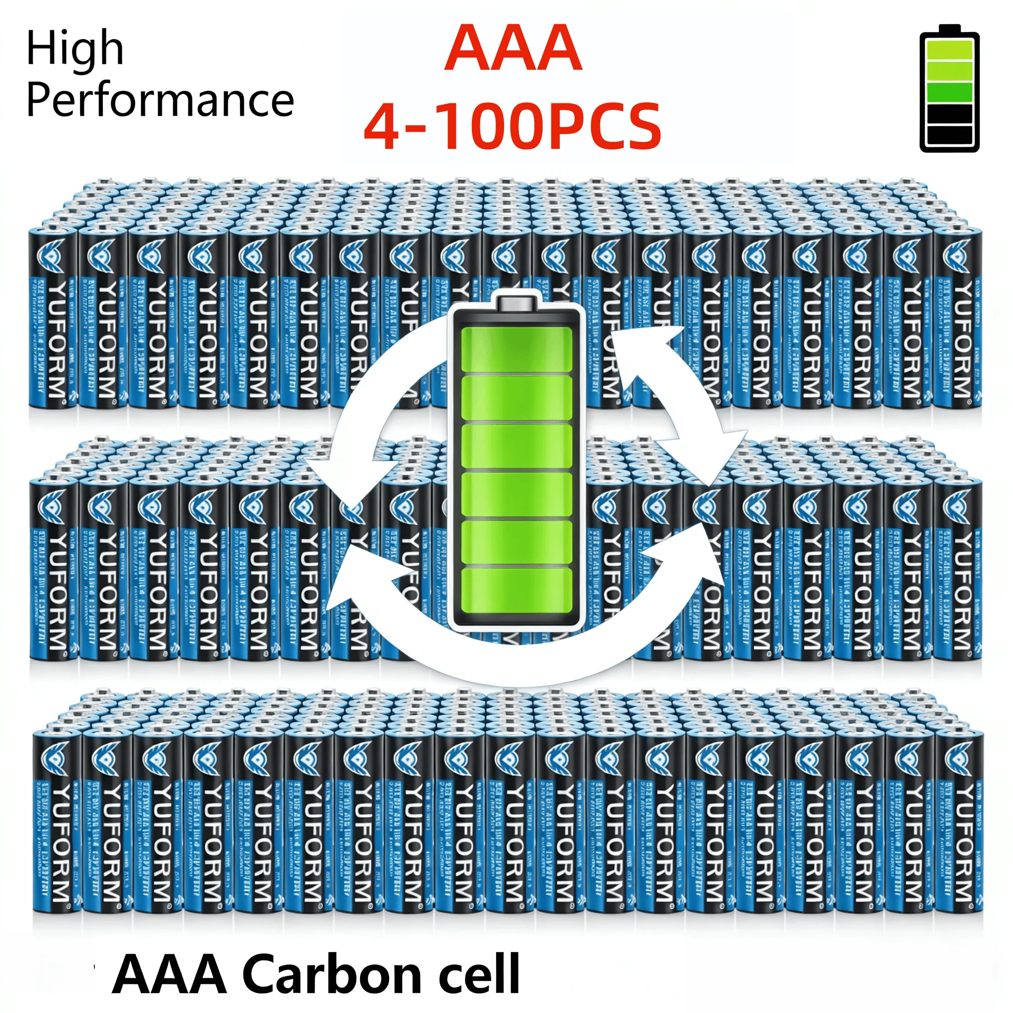1,5V AAA Einweg-Trockenbatterie Hochleistungs-Wirtschaftsbatterie für Fernbedienung, Uhr, Spielzeug, Taschenlampe, Rasierer Image