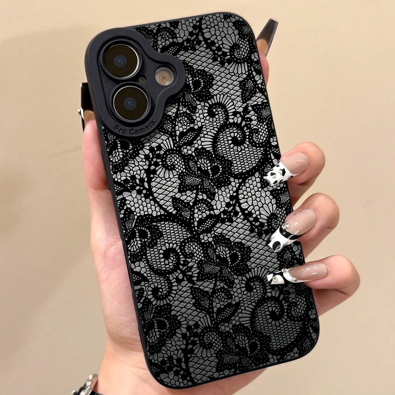 Detailliertes Blumenmuster Handyhülle für iPhone 17 16 15 14 13 12 11 Pro Max XS X XR 7 8 Plus 16E 17 Air Stoßfeste TPU-Hülle Image