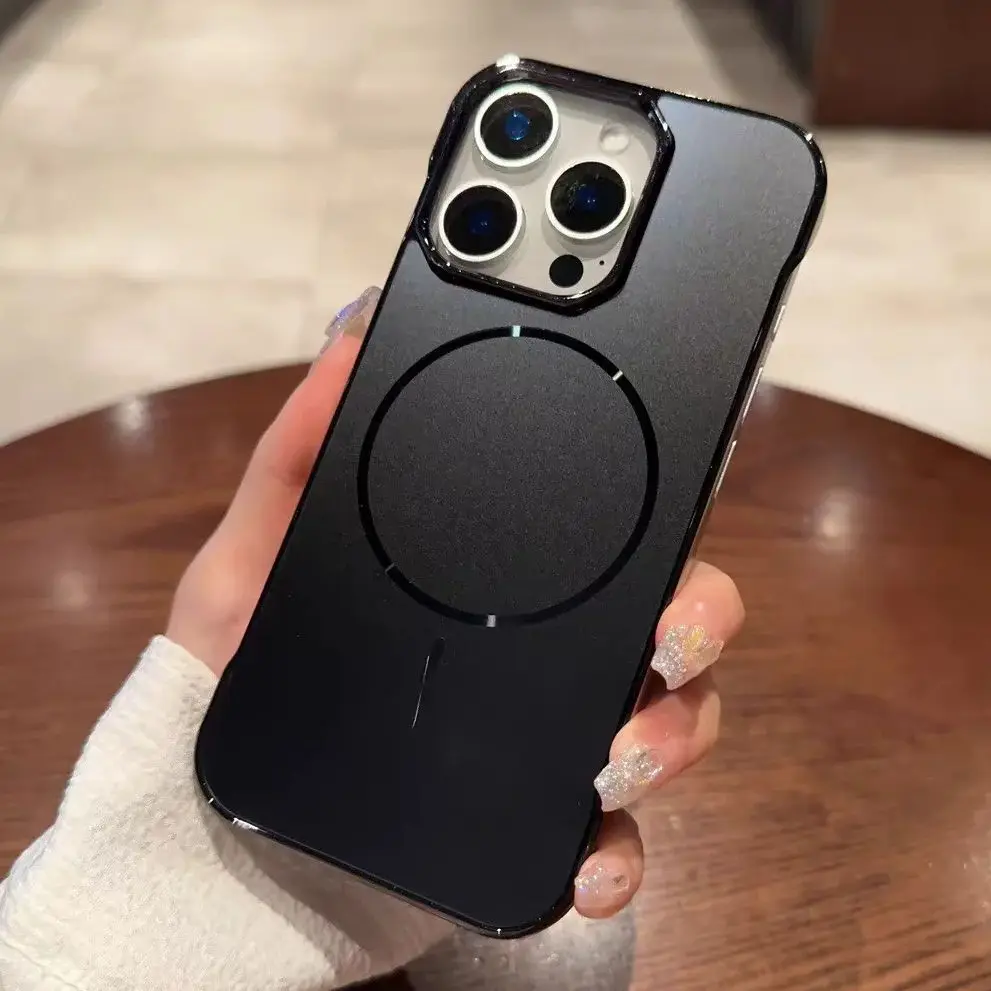 Überzug Rahmenlose AG Frosted Für Magsafe Fall Für iPhone 17 Air 16E 16 15 14 Plus 13 12 Pro Max schlanke Atmungsaktive Magnetische Abdeckung Image