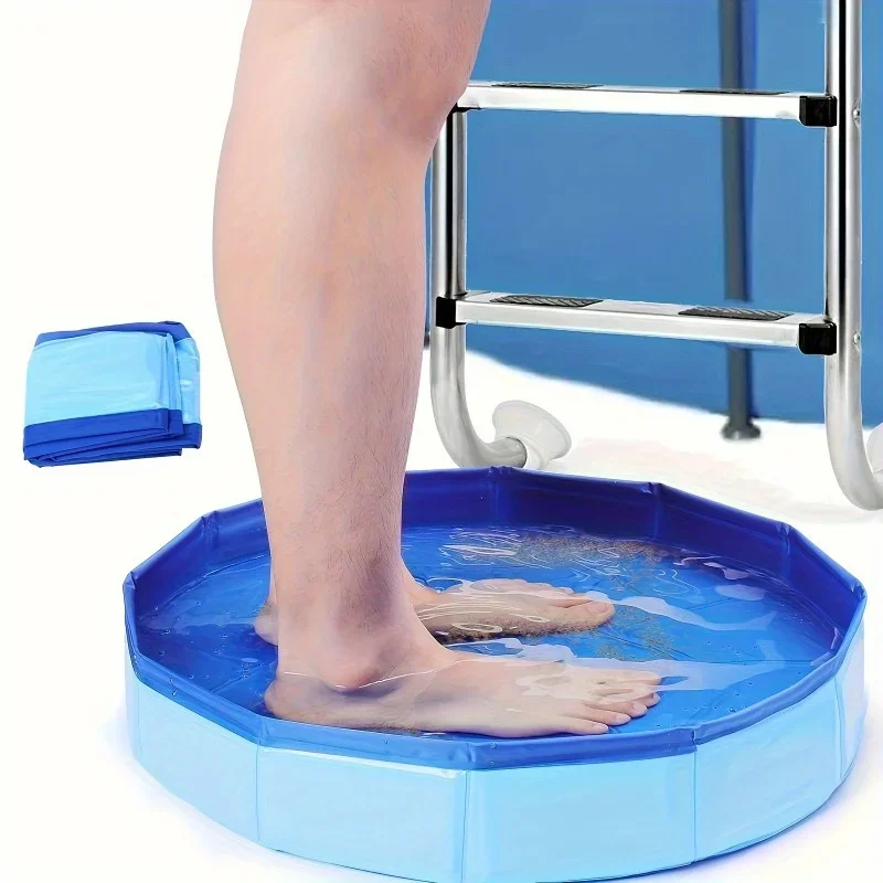 Bain de pieds pliable en PVC portable, adapté aux entrées de piscine au niveau du sol, idéal pour le nettoyage des pieds dans la piscine et les accessoires de piscine