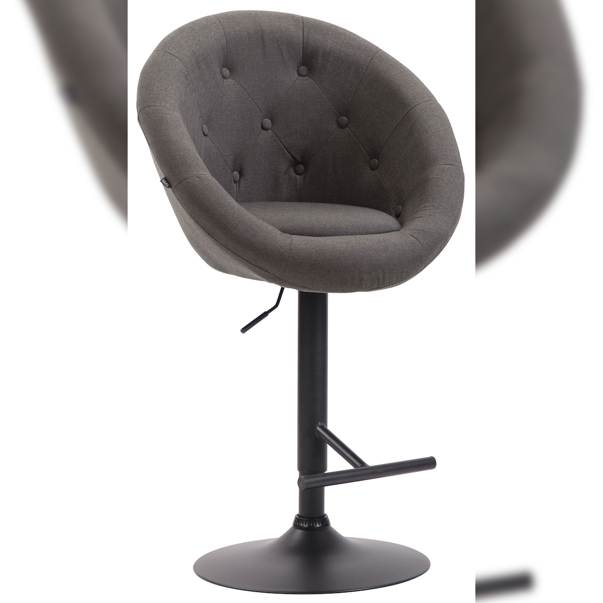 Proregal CHEFGASTRO Barhocker ATLANTIC Stoff Schwarz HxBxT 107x65x57cm Stoff Dunkelgrau Barstuhl Image