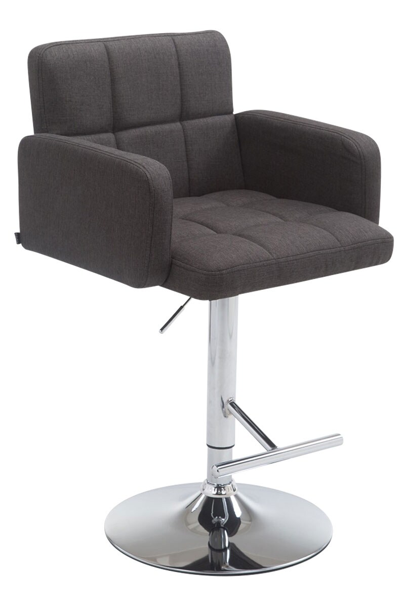 Proregal CHEFGASTRO Barhocker ATACAMA Stoff Chrom HxBxT 93x60x56cm Stoff Dunkelgrau Barstuhl Image