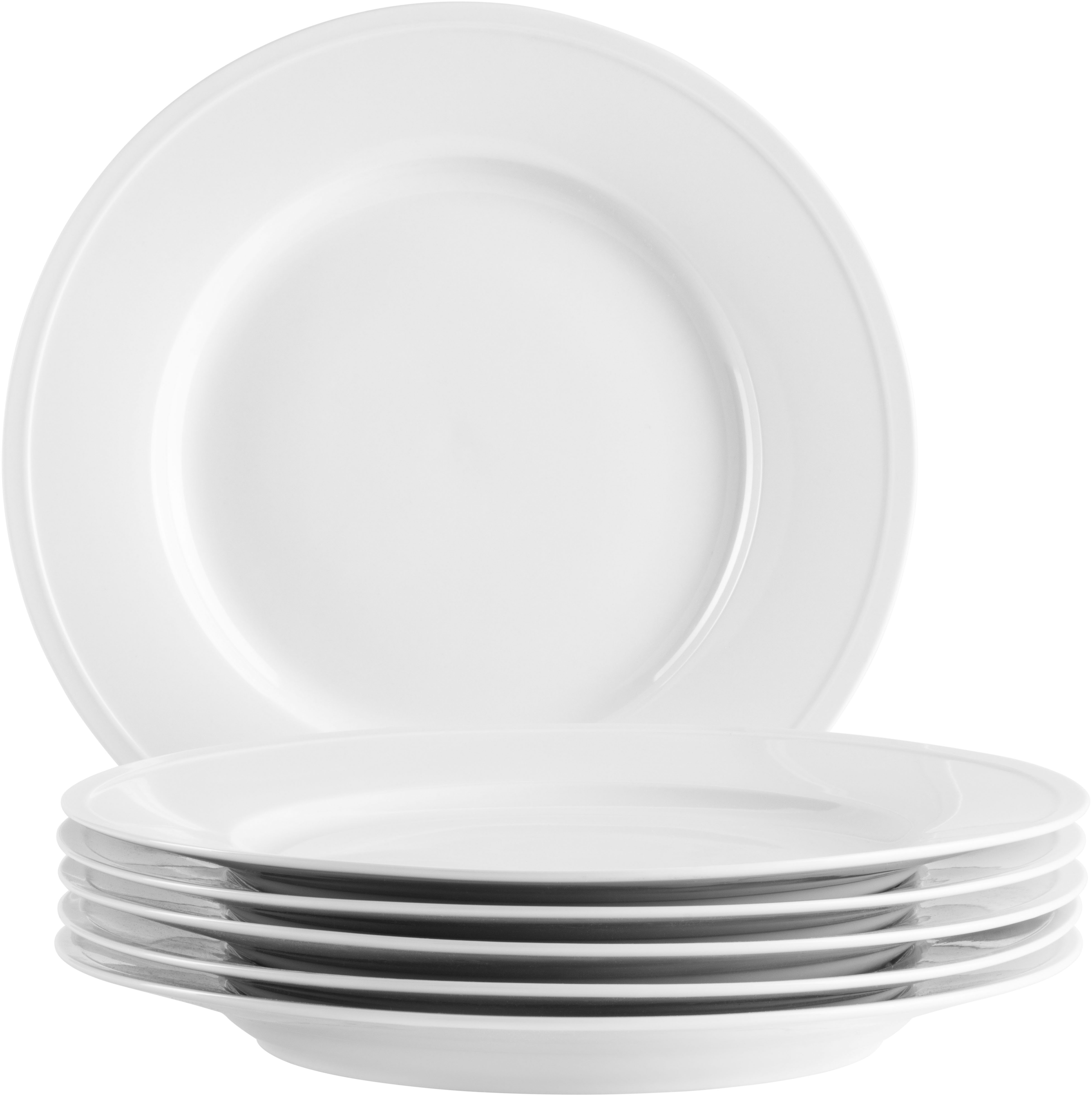 Speiseteller MÄSER "ARLONA, Speiseteller Set, Porzellan", weiß, Ø:27cm, Porzellan, Speiseteller, Speiseteller