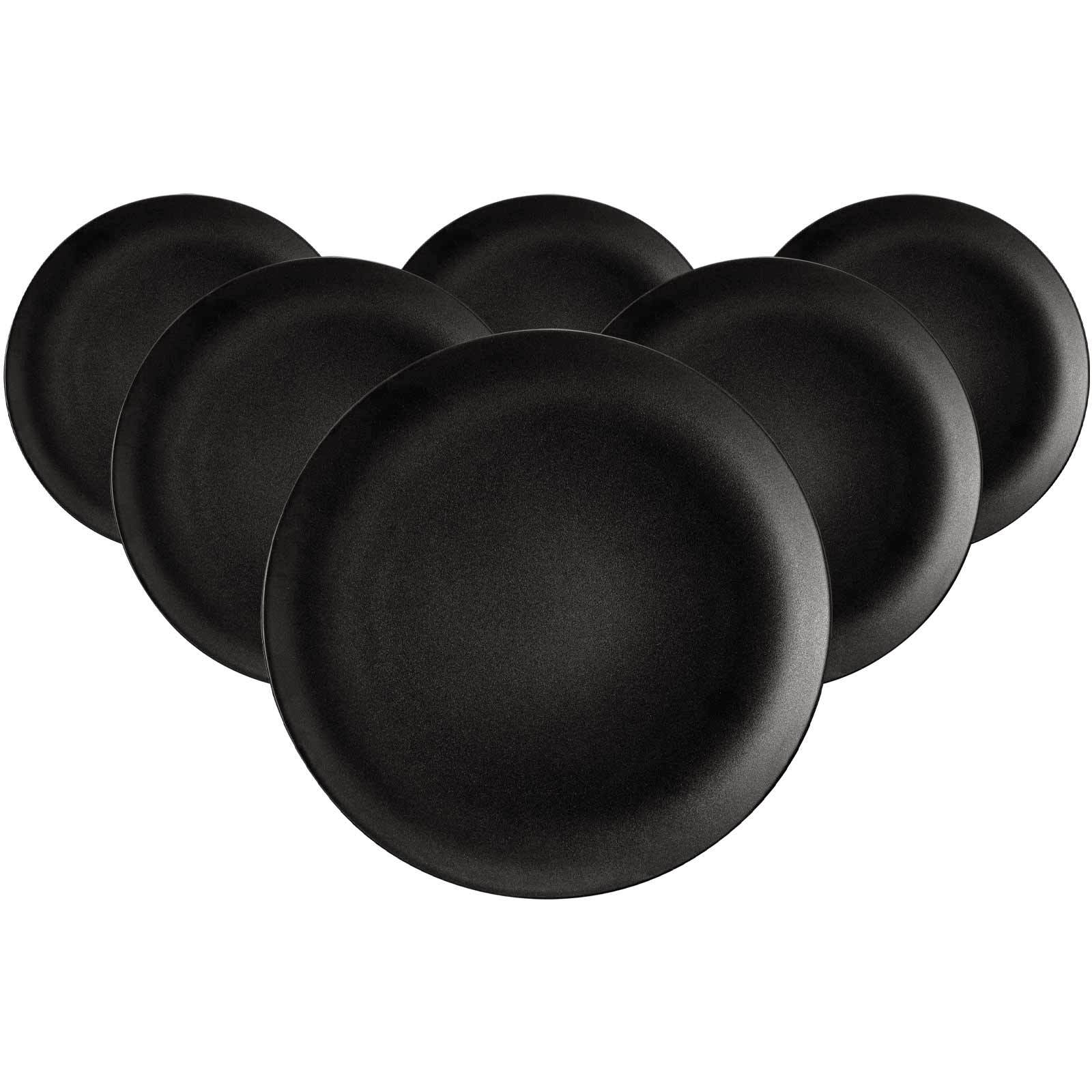 Speiseteller SELTMANN WEIDEN "Speiseteller Liberty Velvet Black ø 27,9 cm 6er Set schwarz", schwarz, L:27,9cm, Speiseteller, Speiseteller