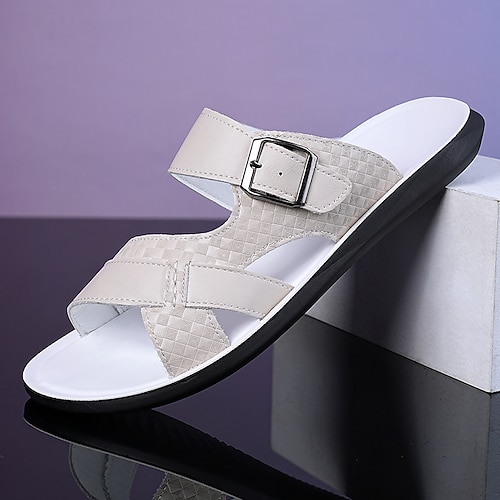Herren-Sandalen aus Kunstleder mit Schnalle, stilvoll und bequem für Resort-Outfits und Outdoor-Veranstaltungen Image