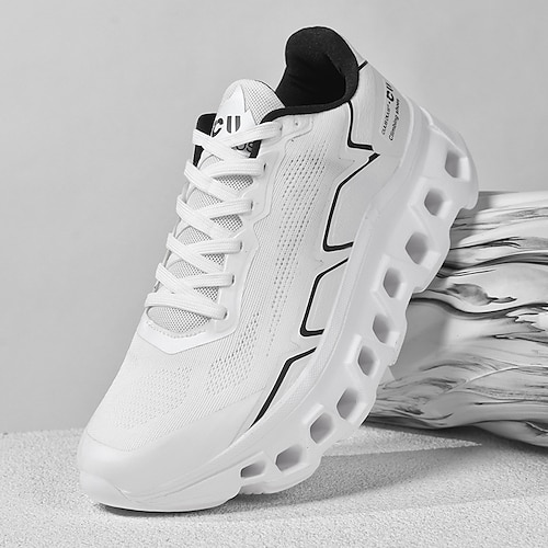 Sportliche Herren-Laufschuhe, leichtes Mesh-Obermaterial, gepolsterte Sohle, ideal für Sport, Laufen und Freizeit Image