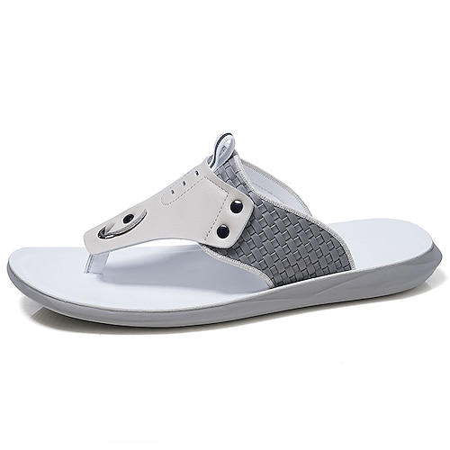 Stilvolle Herren-Flip-Flops aus Kunstleder, atmungsaktives Design für sommerliche Strandurlaube und Entspannung am Pool Image