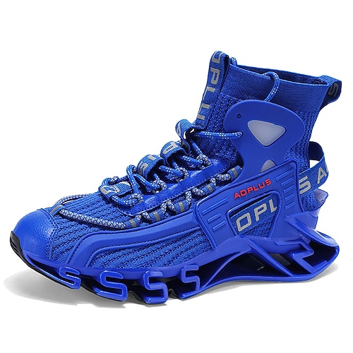 High-Top-Sportschuhe für Herren, atmungsaktives Strickmaterial, stoßdämpfend, perfekt für Outdoor-Aktivitäten und Training Image