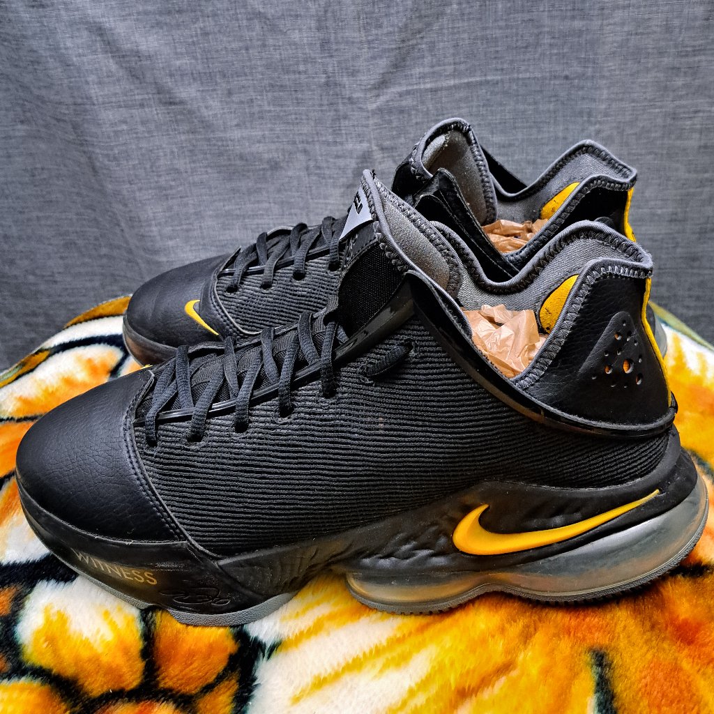 Nike Shoes | %Size 12 Nike Mens Lebron 19 Low Witness Dh1270-002 Black Gold Shoes A9 | Color: Black/Yellow | Size: 12