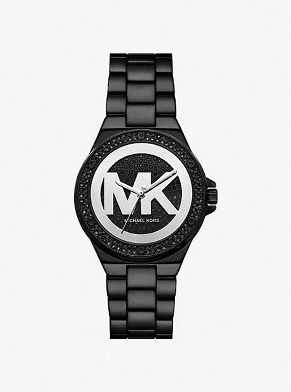 Lennox Pavé-Tone Watch - Black - Michael Kors Watches